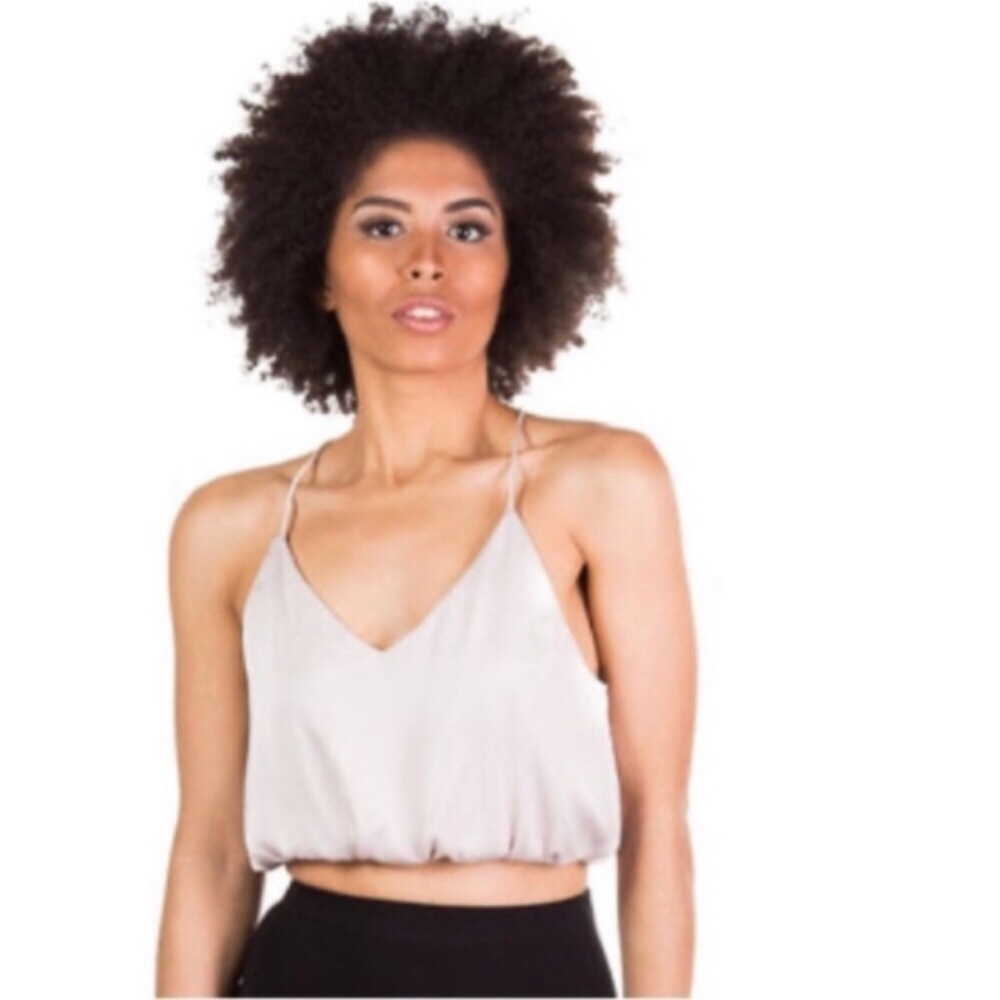 MASSIVE $10 SALE YaYa & Co Champagne Satin Style Strappy Crop Top
